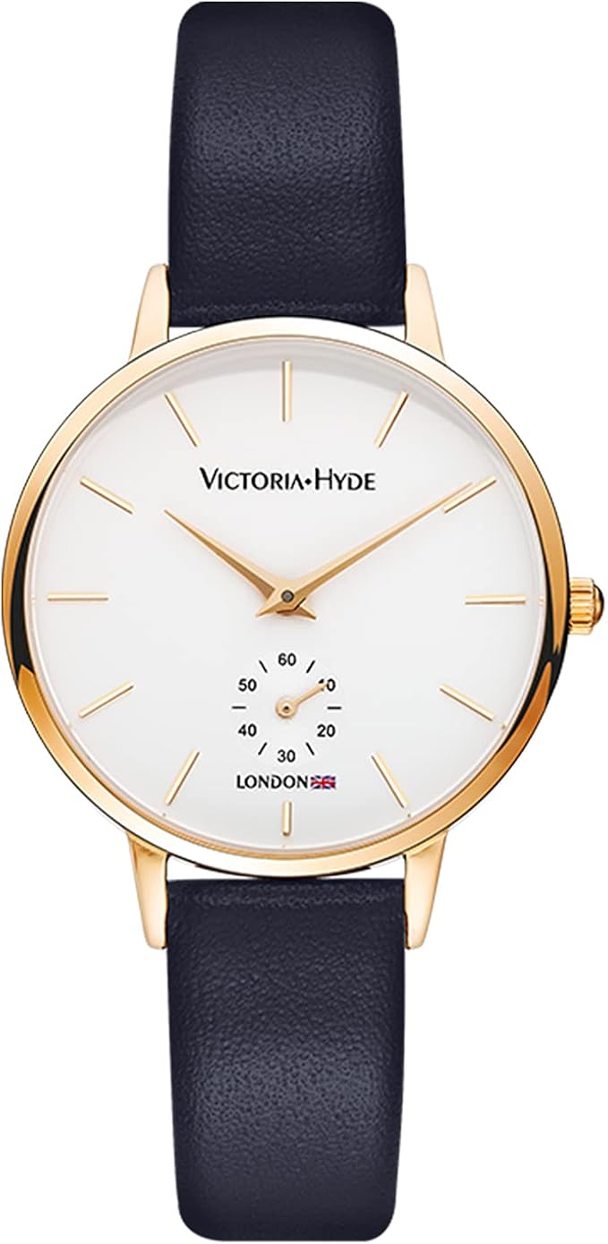VICTORIA HYDE Quartz Watch for Women – Easy Read Dial with Genuine Leather Strap