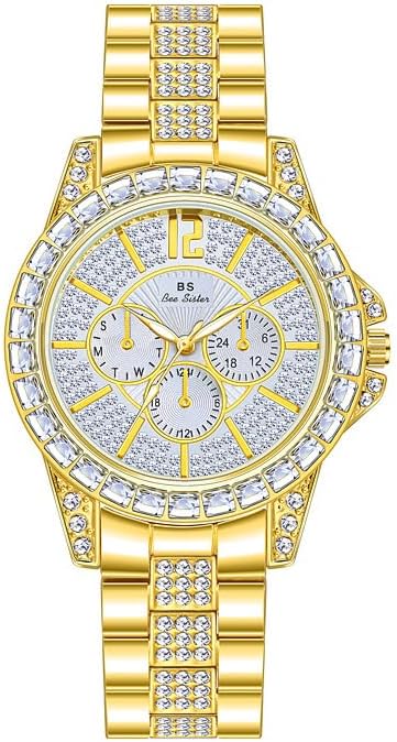 FANMIS Luxury Unisex Quartz Watch – Floating Crystal Dial, Calendar, Stainless Steel
