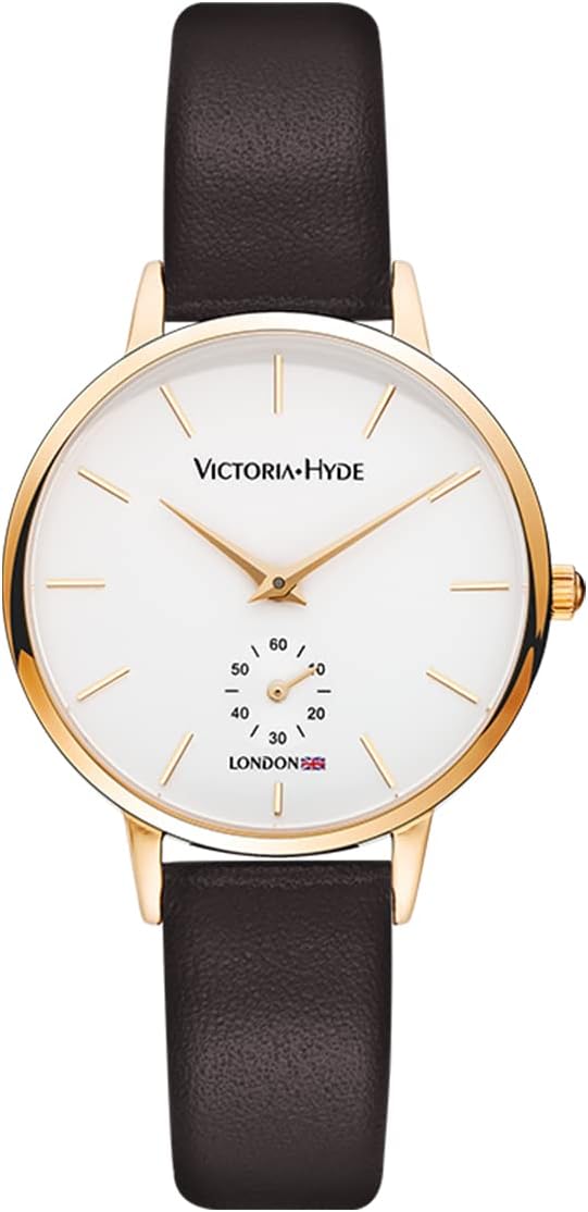VICTORIA HYDE Quartz Watch for Women – Easy Read Dial with Genuine Leather Strap