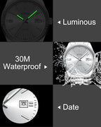 CIVO Men’s Stainless Steel Analog Watch – Classic Date, Waterproof Quartz