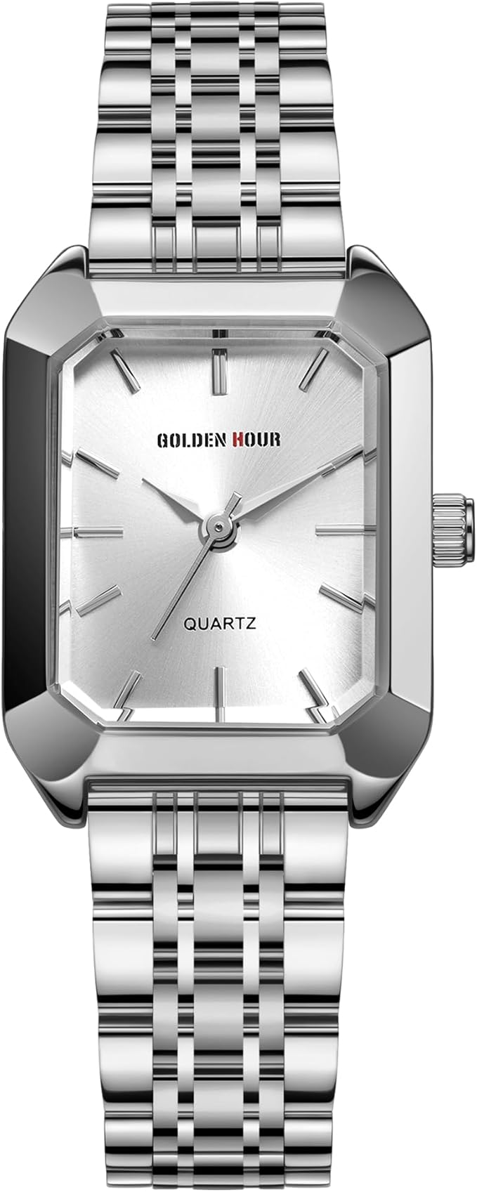 GOLDEN HOUR Women’s Rectangular Quartz Watch Gold Tone Stainless Steel Bracelet