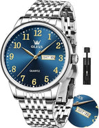 OLEVS Men’s Big Face Stainless Steel Quartz Watch – Day & Date