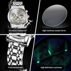 OLEVS Men’s Luxury Chronograph Watch, Stainless Steel, Waterproof