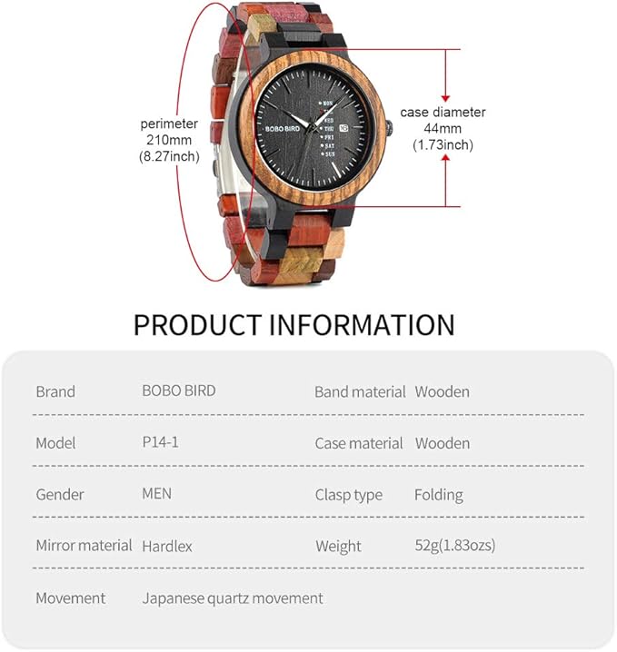 Natural Colorful Handmade Wooden Watch for Men