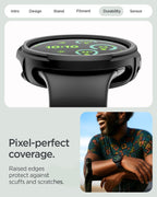 Spigen Pixel Watch 4 Case + Charger Stand, Liquid Air 45mm, Matte Black