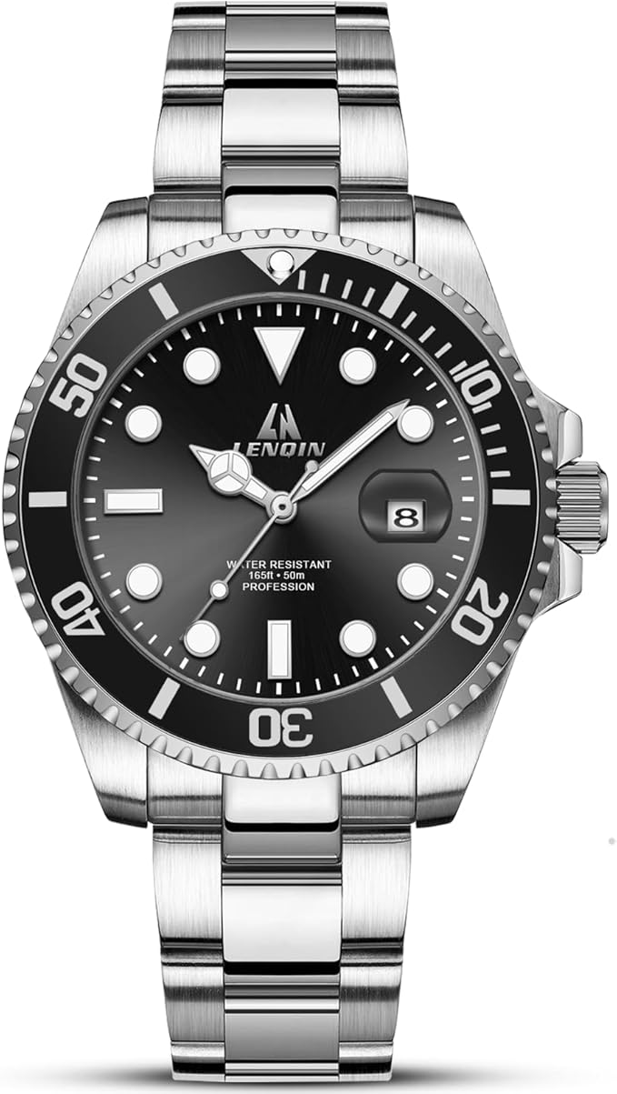 Men’s Stainless Steel Quartz Watch Waterproof Luminous Luxury Fashion Timepiece