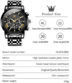 OLEVS Men’s Multifunction Dress Watch – Luminous, Water Resistant, Stainless Steel