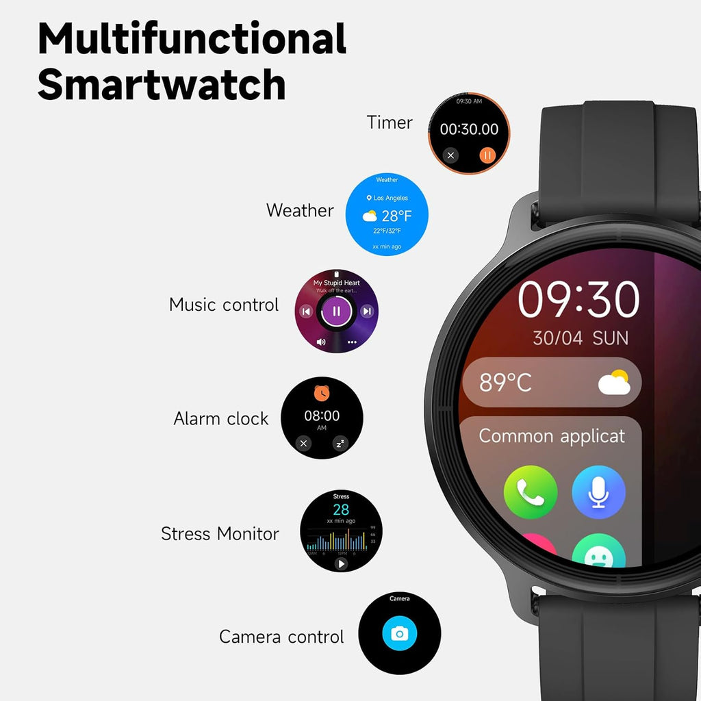 Smart Watch with Bluetooth Calling, HD Touchscreen & Fitness Tracking