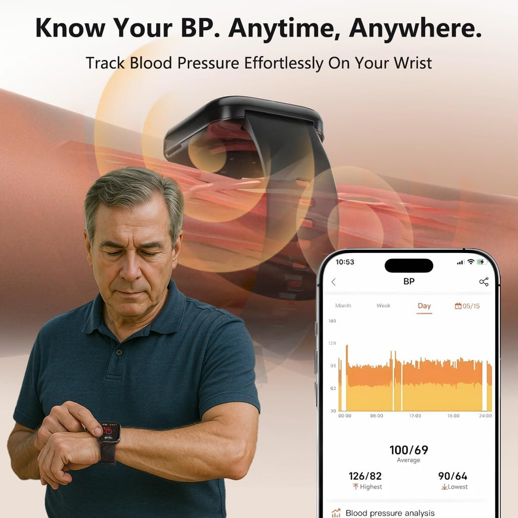 MorePro Fitness Tracker Smartwatch Heart Rate, Blood Pressure & Sleep Monitor 120+ Activity Modes | Waterproof | Android & iOS Compatible