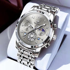 OLEVS Men’s Luxury Chronograph Watch, Stainless Steel, Waterproof