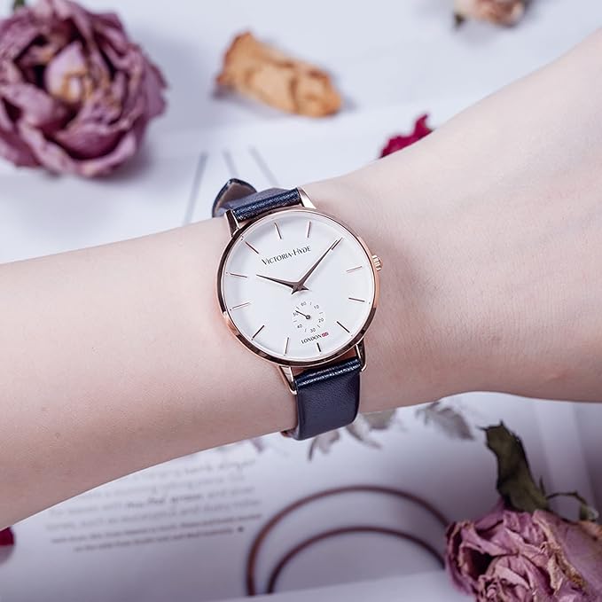 VICTORIA HYDE Quartz Watch for Women – Easy Read Dial with Genuine Leather Strap