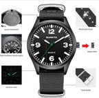 LIGE Men’s Military Sports Watch – 41mm Analog, Nylon Band, Waterproof