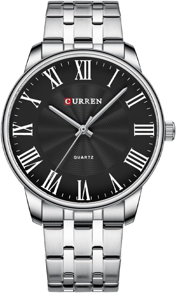 Classic Waterproof Stainless Steel Analog Quartz Watch for Men