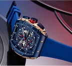 Mini Focus Men’s Sport Chronograph Watch – Quartz, Waterproof, Luminous, Calendar, Silicone Strap