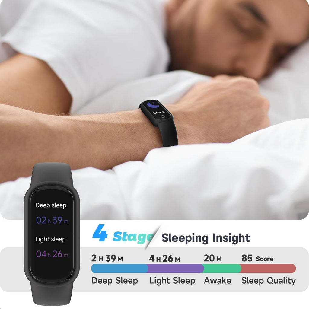 TOOBUR Fitness Tracker with Sleep Tracking, Pedometer & IP68 Waterproof