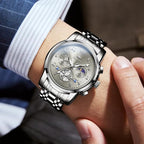 OLEVS Men’s Luxury Chronograph Watch, Stainless Steel, Waterproof