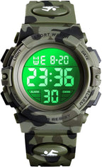 Kids Digital Sport Watch with LED, Alarm & Waterproof