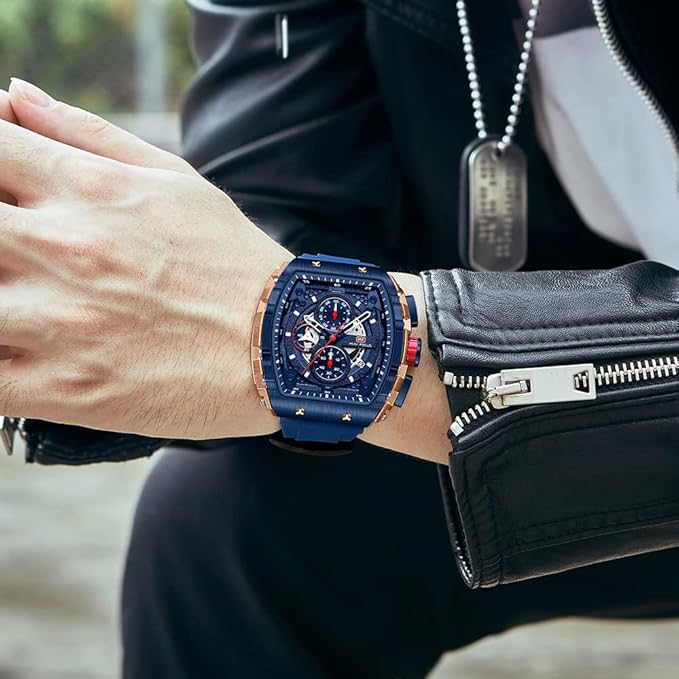 Mini Focus Men’s Sport Chronograph Watch – Quartz, Waterproof, Luminous, Calendar, Silicone Strap