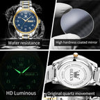 OLEVS Men’s Big Face Stainless Steel Quartz Watch – Day & Date