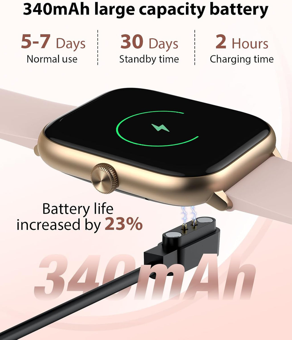 Bluetooth Activity Fitness Smartwatch Heart Rate & Sleep Monitor, Waterproof, Touchscreen | Compatible with Android & iPhone