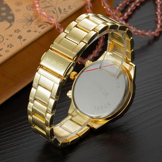 FANMIS Luxury Unisex Quartz Watch – Floating Crystal Dial, Calendar, Stainless Steel