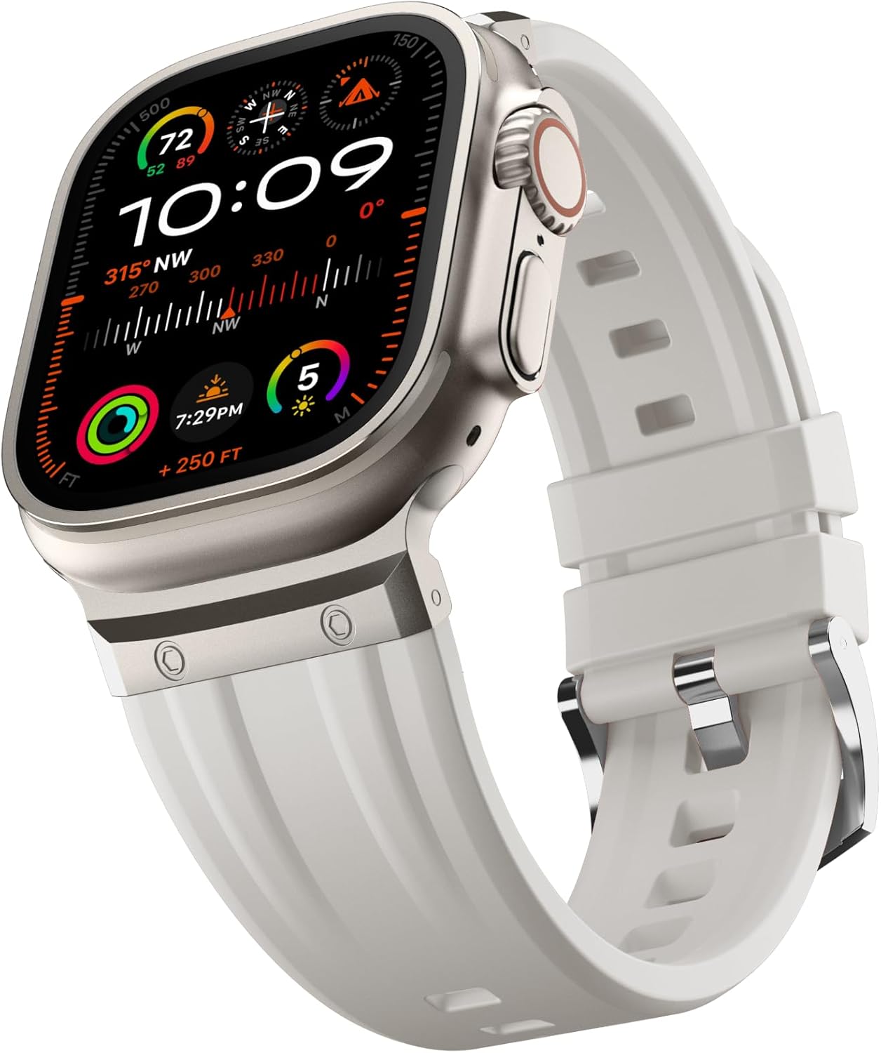 Tasikar Stainless Steel and Silicone Replacement Band Compatible with Apple Watch