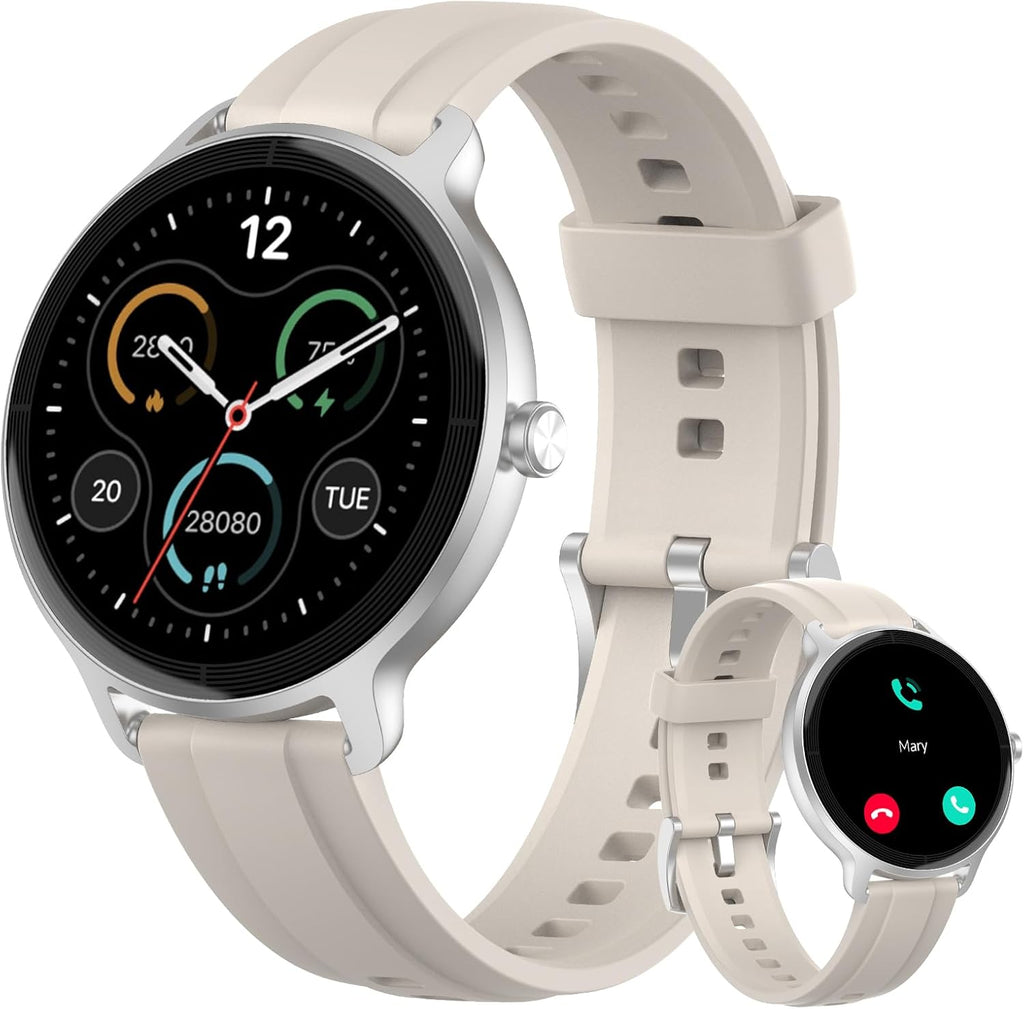 Smart Watch for Men & Women – Bluetooth Calling, HD Touchscreen, Fitness Tracker, AI + Health Monitoring