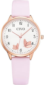 CIVO Womens Analog Watch Leather Strap
