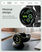 Spigen Pixel Watch 4 Case + Charger Stand, Liquid Air 45mm, Matte Black