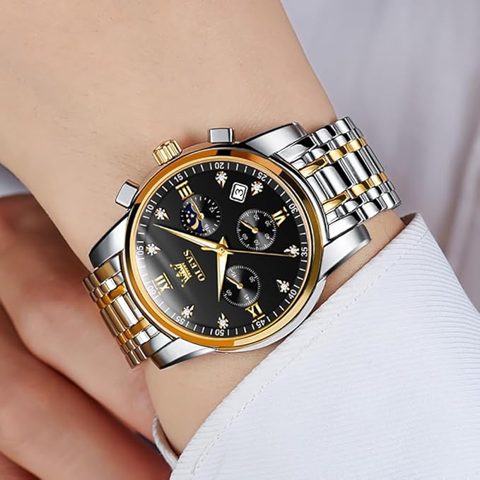 OLEVS Men’s Multifunction Dress Watch – Luminous, Water Resistant, Stainless Steel