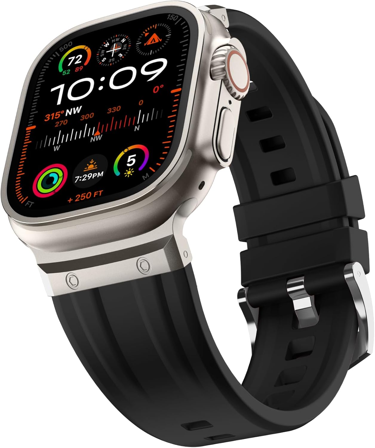 Tasikar Stainless Steel and Silicone Replacement Band Compatible with Apple Watch