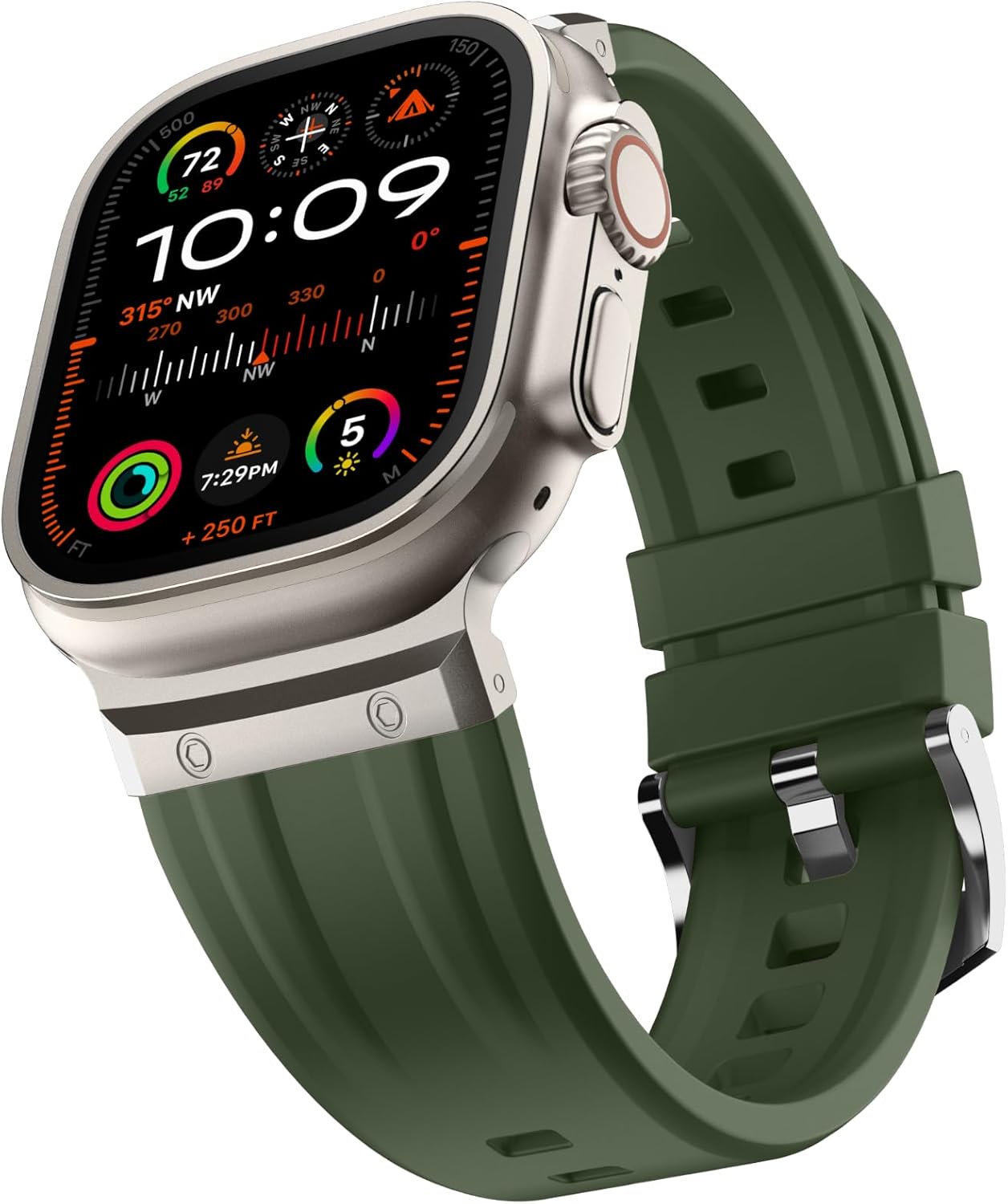 Tasikar Stainless Steel and Silicone Replacement Band Compatible with Apple Watch