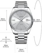 CIVO Men’s Stainless Steel Analog Watch – Classic Date, Waterproof Quartz