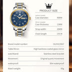OLEVS Men’s Big Face Stainless Steel Quartz Watch – Day & Date
