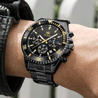 OLEVS Waterproof Stainless Steel Luminous Rotatable Bezel Watch — Classic Analog Quartz Wristwatch
