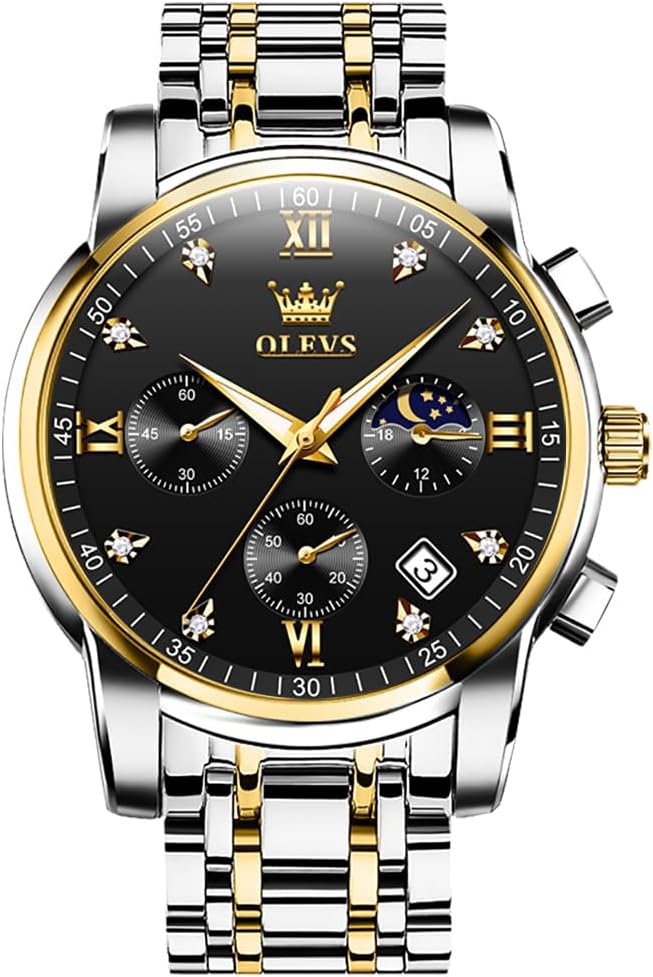 OLEVS Men’s Multifunction Dress Watch – Luminous, Water Resistant, Stainless Steel