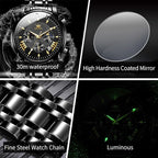 OLEVS Men’s Multifunction Dress Watch – Luminous, Water Resistant, Stainless Steel