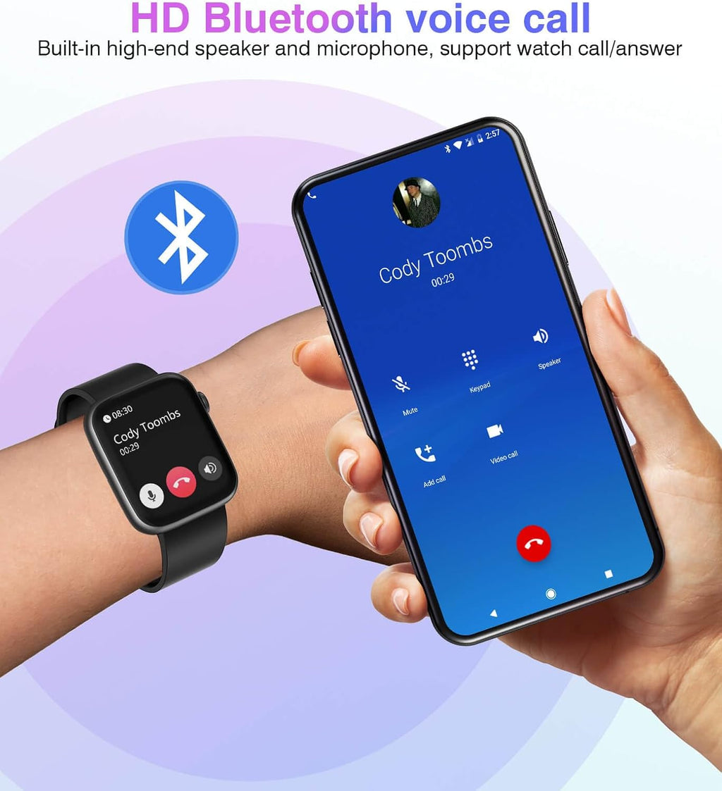 Smartwatch Bluetooth Calls, 1.9" HD Screen, 24/7 Health Monitoring