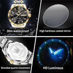 OLEVS Men’s Luxury Quartz Watch – Big Face, Stainless Steel, Day & Date