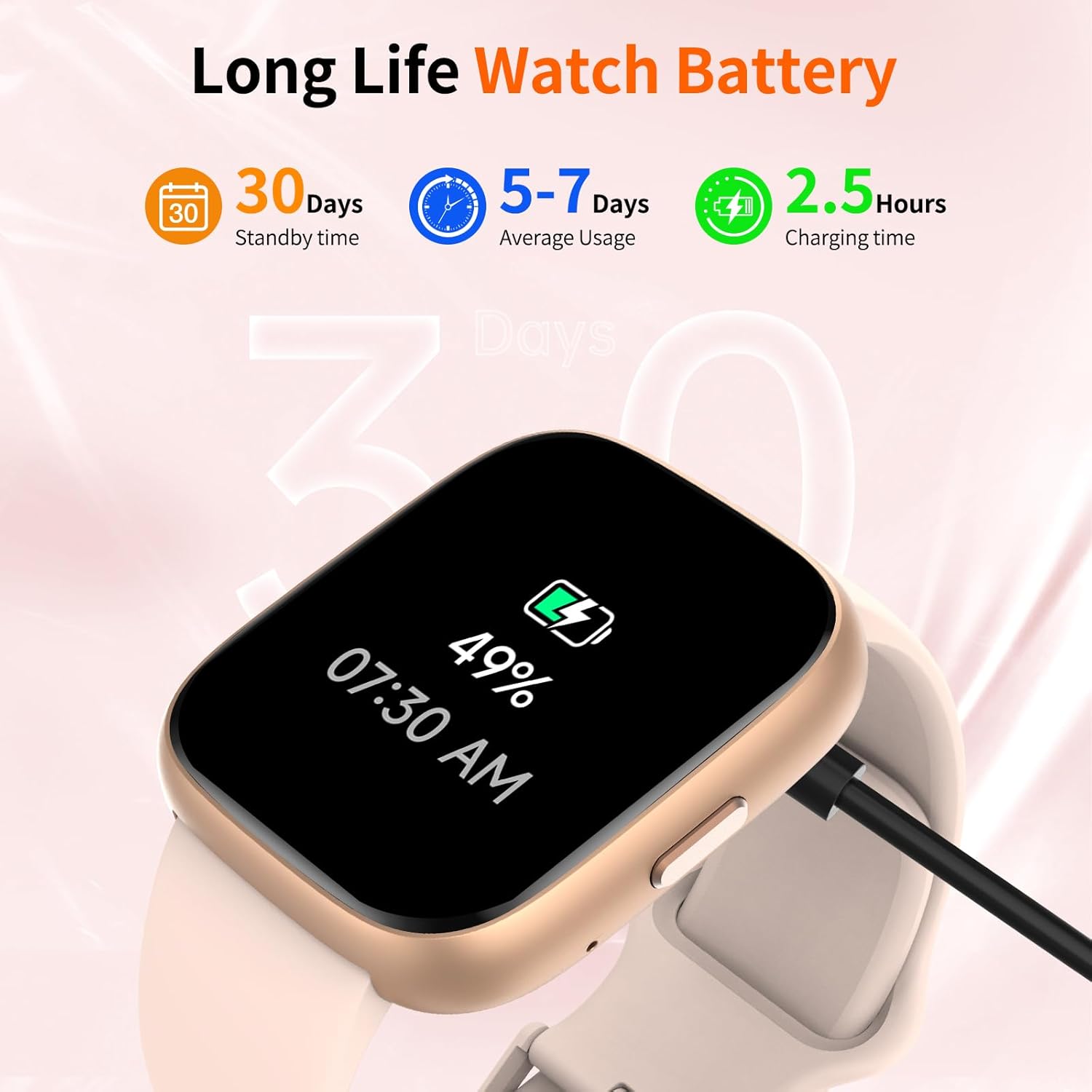 Smart Watch for Men Women, 1.83" HD, Alexa Built-in, Bluetooth 5.3 Calls & Notifications, IP68 Waterproof,100+ Sport Modes,Fitness Tracker/Heart Rate/SpO2/Sleep Monitor for Android iOS (Pink)