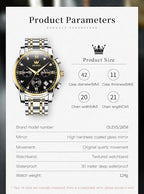 OLEVS Men’s Multifunction Dress Watch – Luminous, Water Resistant, Stainless Steel