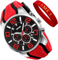 Men’s Silicone Waterproof Digital Chronograph Watch with Luminous Display