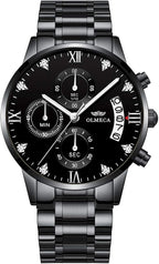 Luxury Stainless Steel Business Casual Watch Elegant Quartz Analog Timepiece