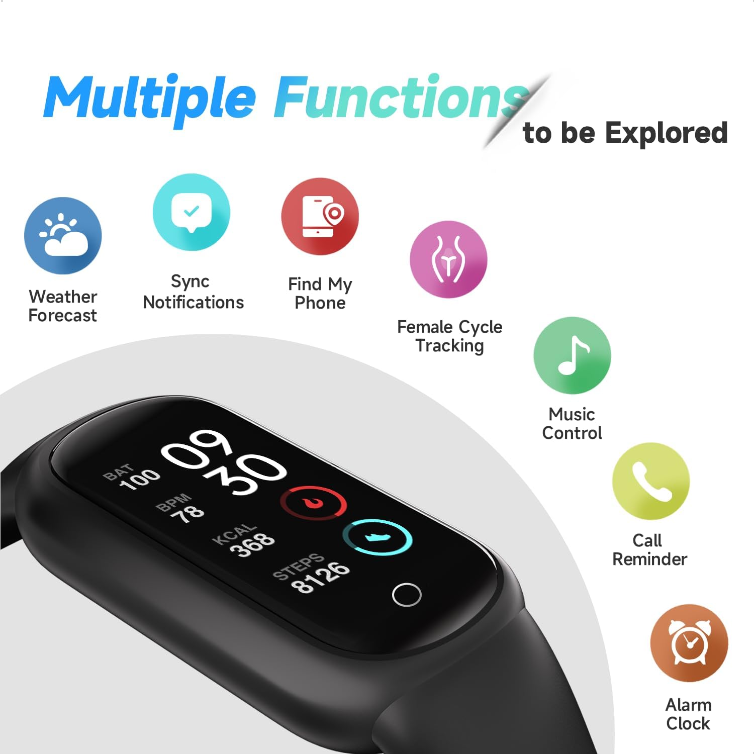 TOOBUR Fitness Tracker with Sleep Tracking, Pedometer & IP68 Waterproof