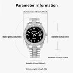 PINTIME Luxury Stainless Steel Quartz Wristwatch for Men