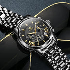 OLEVS Men’s Multifunction Dress Watch – Luminous, Water Resistant, Stainless Steel