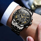 OLEVS Men’s Multifunction Dress Watch – Luminous, Water Resistant, Stainless Steel