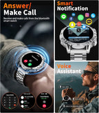 Military Smart Watch for Men – 1.7” Display, Bluetooth Call, 114 Sports Modes
