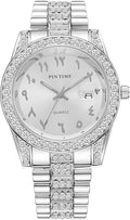 PINTIME Luxury Stainless Steel Quartz Wristwatch for Men