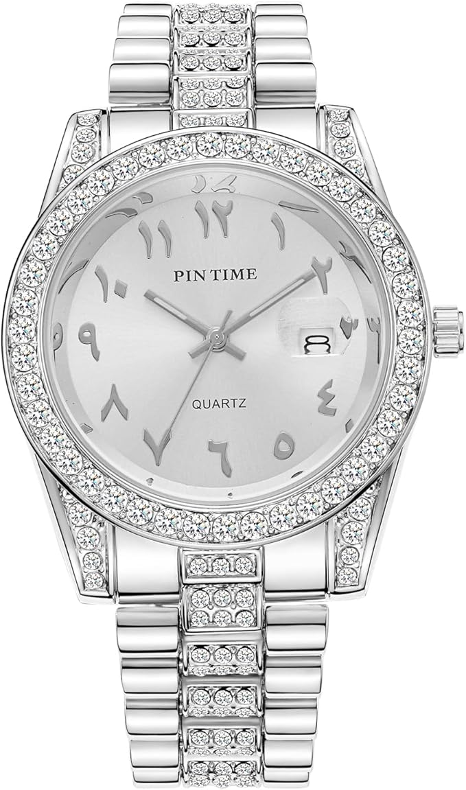 PINTIME Luxury Stainless Steel Quartz Wristwatch for Men